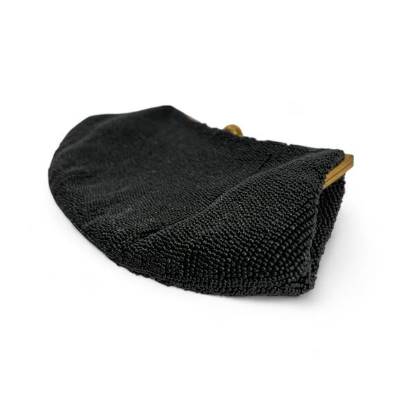 Vintage Calvaire Black Beaded Evening Clutch Purse | Made in France - Picture 7 of 13